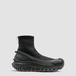 MONCLER BLACK MEN'S TRAILGRIP KNIT HIGH TOP SNEAKERS